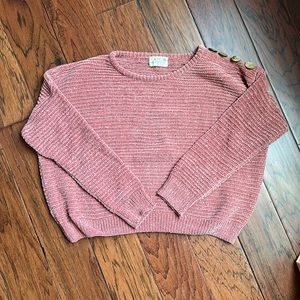 Poof apparel pink sweater